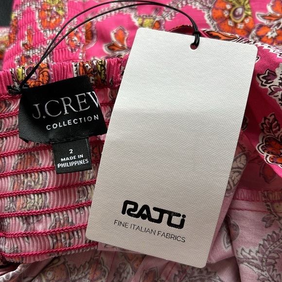 J Crew Puff sleeve squareneck top in Ratti Fine Italian Fabric pink blooms 2 NEW - Picture 7 of 11